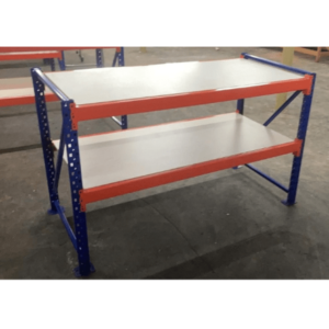 Adjustable Shelves Heavy Duty Workstation With 2 Tier Chipboard Shelves