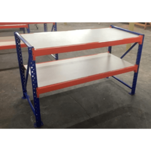 Garage Workshop Adjustable 2 Shelf Workbench 900mm h x 900mm w x 500 d